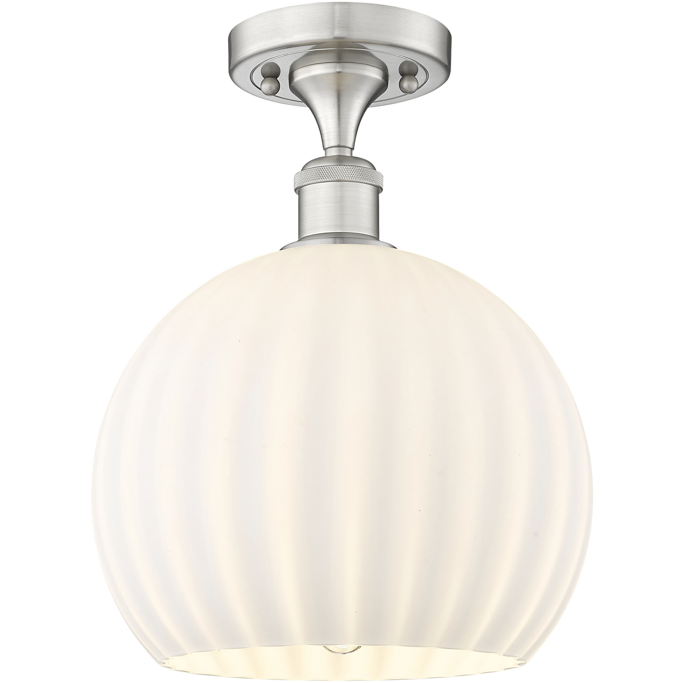 Ballston White Venetian 1 Light 10.00 inch Semi-Flush Mount