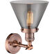 Franklin Restoration Large Cone LED 8 inch Antique Copper Semi-Flush Mount Ceiling Light in Plated Smoke Glass, Franklin Restoration