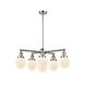 Franklin Restoration X-Large Beacon 6 Light 33 inch Polished Nickel Chandelier Ceiling Light in Incandescent, Seedy Glass, Franklin Restoration
