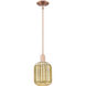 Preston 1 Light 6.75 inch Antique Copper Mini Pendant Ceiling Light in Mercury Glass