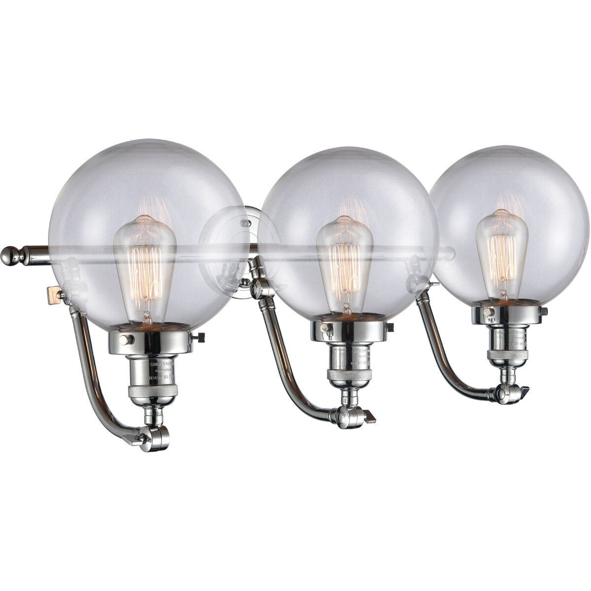 Franklin Restoration Large Beacon LED 28 inch Polished Chrome Bath Vanity Light Wall Light in Clear Glass, Franklin Restoration