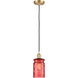 Ballston Candor LED 4.75 inch Satin Gold Mini Pendant Ceiling Light, Ballston