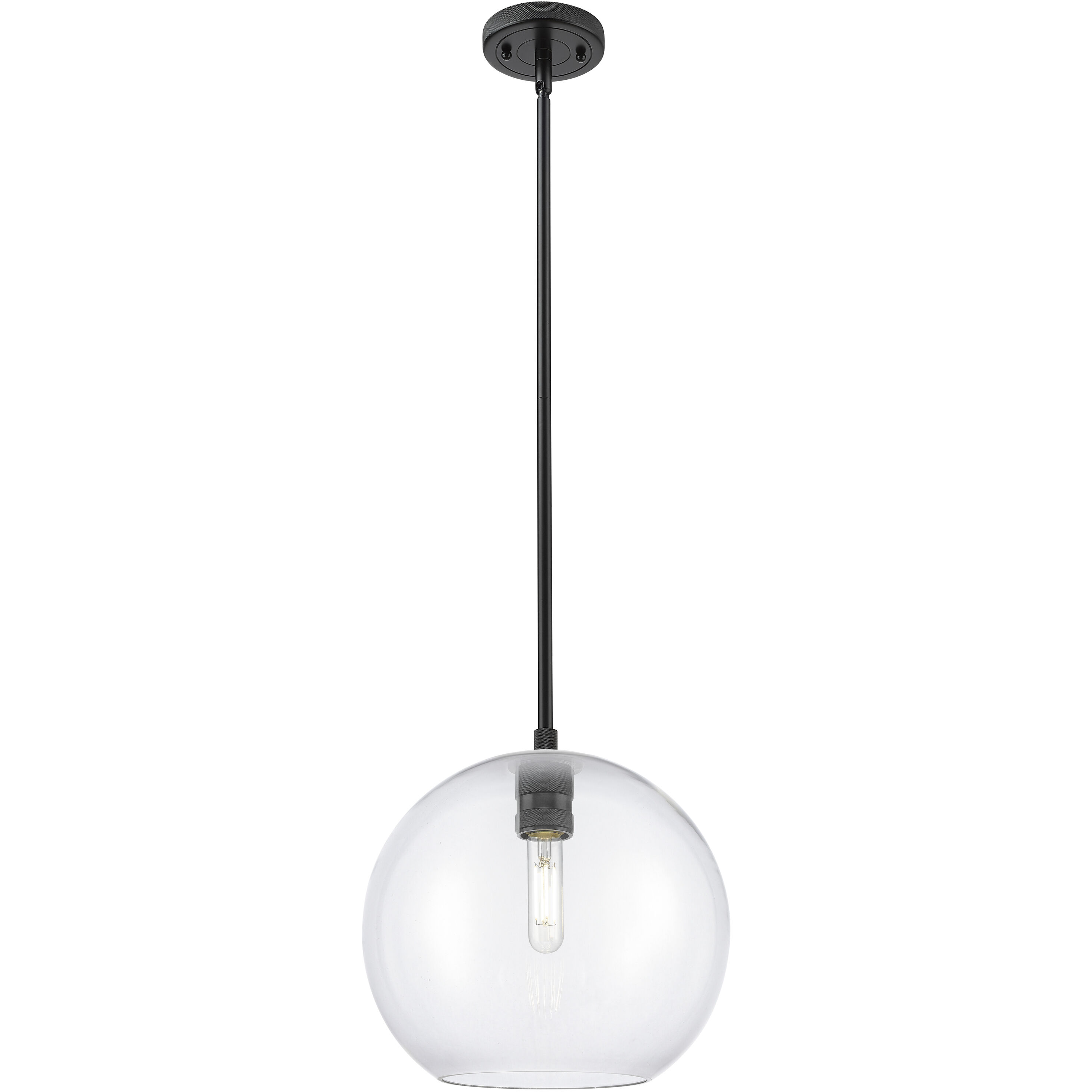 Crown Point 1 Light 10 inch Matte Black Pendant Ceiling Light in Clear Glass