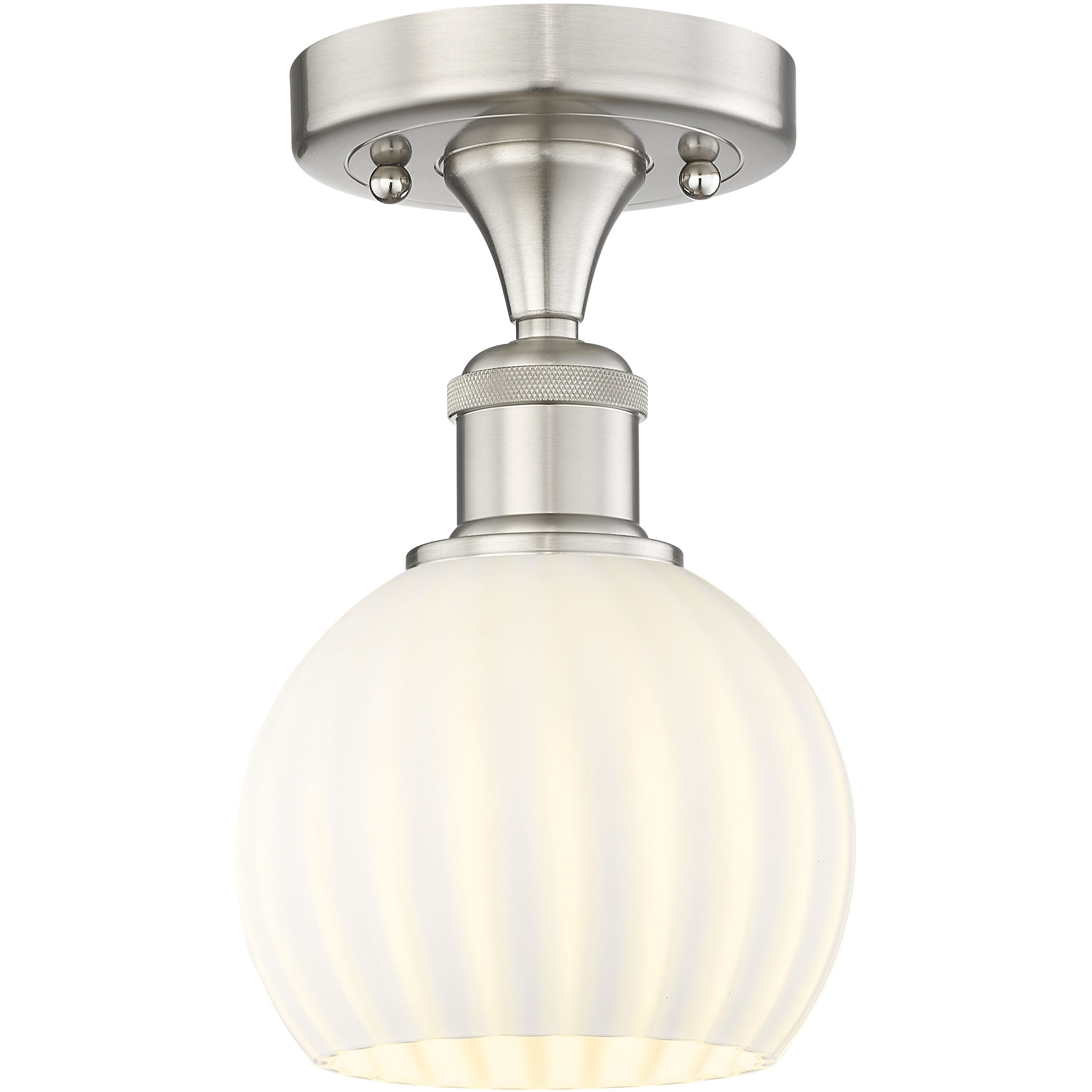 Edison White Venetian 1 Light 6.00 inch Semi-Flush Mount