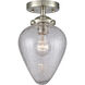 Nouveau Geneseo 1 Light 7 inch Brushed Satin Nickel Semi-Flush Mount Ceiling Light, Nouveau