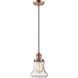 Franklin Restoration Bellmont 1 Light 6 inch Antique Copper Mini Pendant Ceiling Light in Seedy Glass, Franklin Restoration