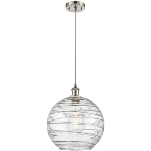 Ballston X-Large Deco Swirl 1 Light 12 inch Brushed Satin Nickel Mini Pendant Ceiling Light, Ballston