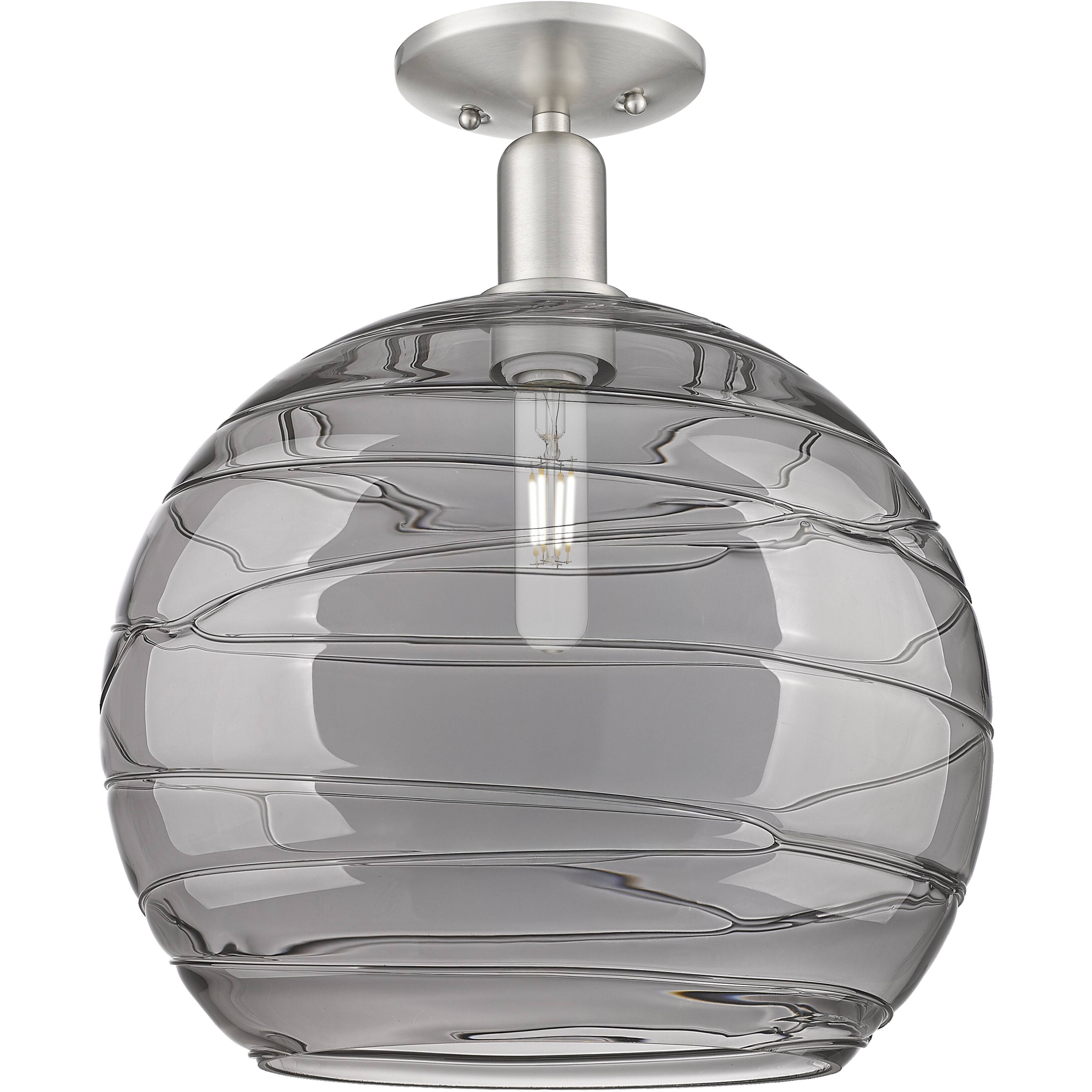 Arcadia Athens Deco Swirl 1 Light 13.75 inch Semi-Flush Mount