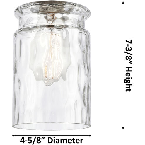Ballston Candor 1 Light 5 inch White and Polished Chrome Pendant Ceiling Light in Clear Waterglass, Ballston