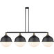 Franklin Restoration Hampden LED 57.5 inch Black Antique Brass and Matte Black Island Light Ceiling Light in Matte White Glass