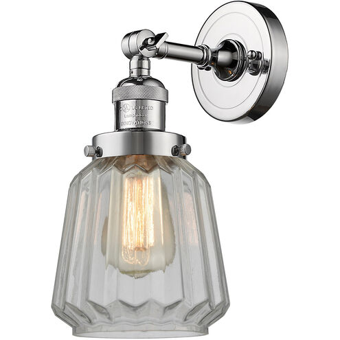 Franklin Restoration Chatham 1 Light 6 inch Polished Chrome Sconce Wall Light in Clear Glass, Franklin Restoration