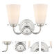 Scarlett LED 14 inch Polished Chrome Bath Vanity Light Wall Light in White Glass