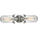 Austere Centri 2 Light 22 inch Brushed Satin Nickel Bath Vanity Light Wall Light in Incandescent, Clear Glass, Austere