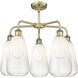 Ballston Brookhaven Almond 5 Light 24.5 inch Antique Brass Chandelier Ceiling Light in Opal Glass
