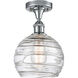 Ballston Deco Swirl 1 Light 8 inch Polished Chrome Semi-Flush Mount Ceiling Light, Ballston