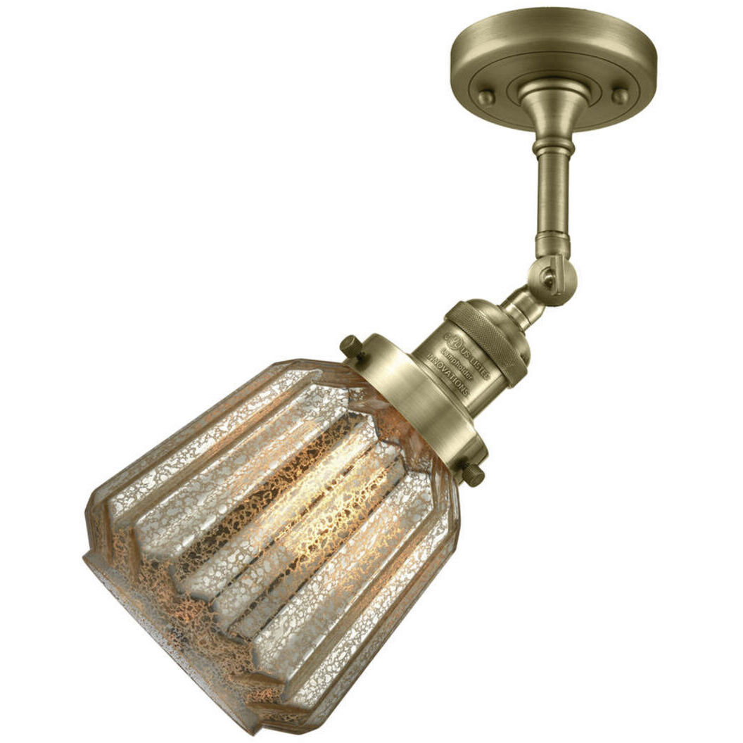 Franklin Restoration Chatham 1 Light 6 inch Antique Brass Sconce Wall Light in Incandescent, Mercury Glass, Franklin Restoration