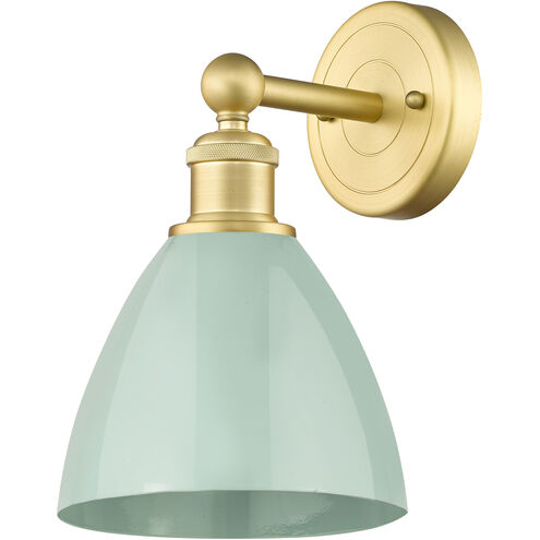 Plymouth Dome Sconce Wall Light in Satin Gold, Seafoam