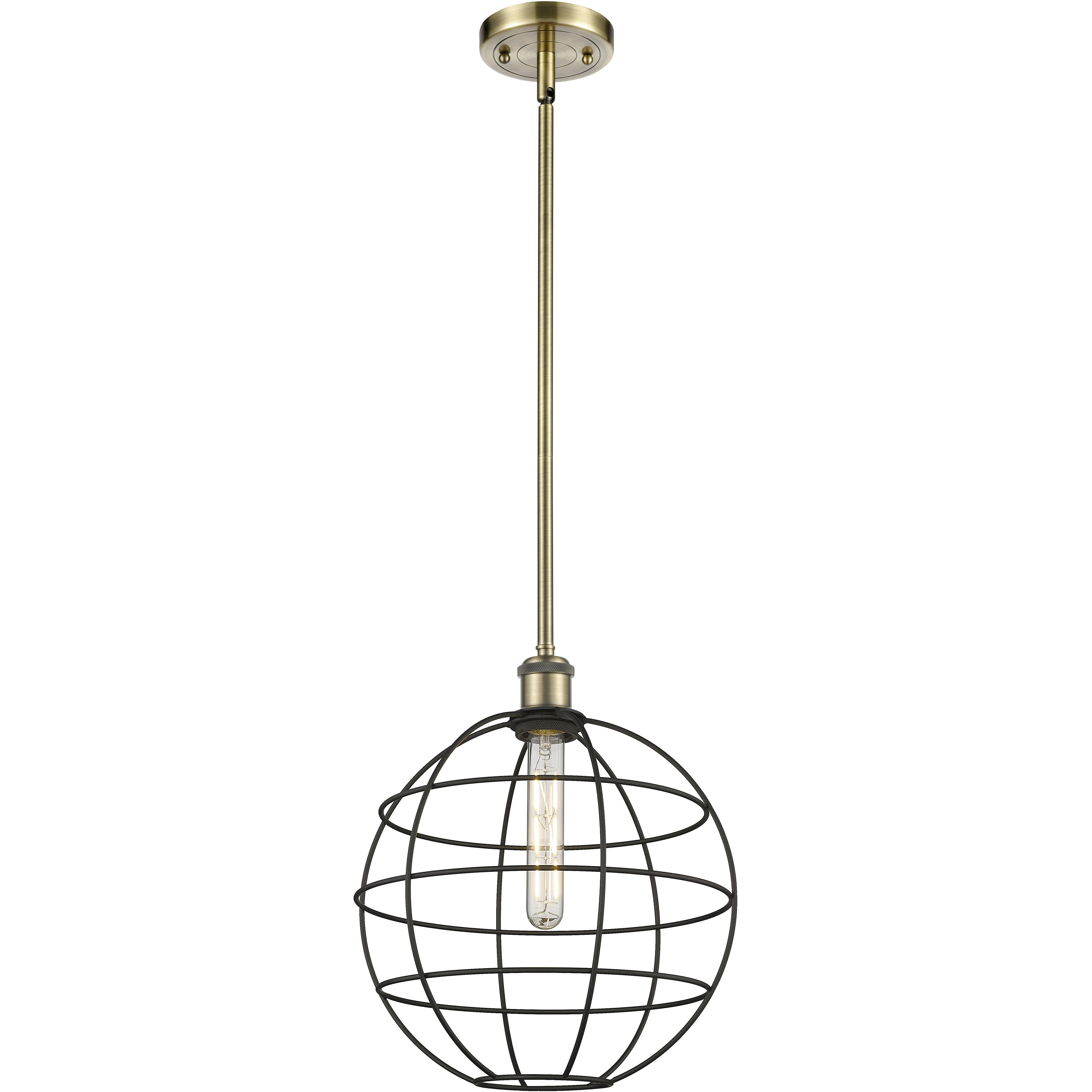 Lake Placid 1 Light 12 inch Antique Brass Pendant Ceiling Light