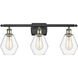 Ballston Cindyrella 3 Light 26 inch Black Antique Brass Bath Vanity Light Wall Light in Incandescent, Clear Glass