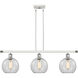 Ballston Athens 3 Light 36 inch White and Polished Chrome Island Light Ceiling Light in Clear Glass, Ballston