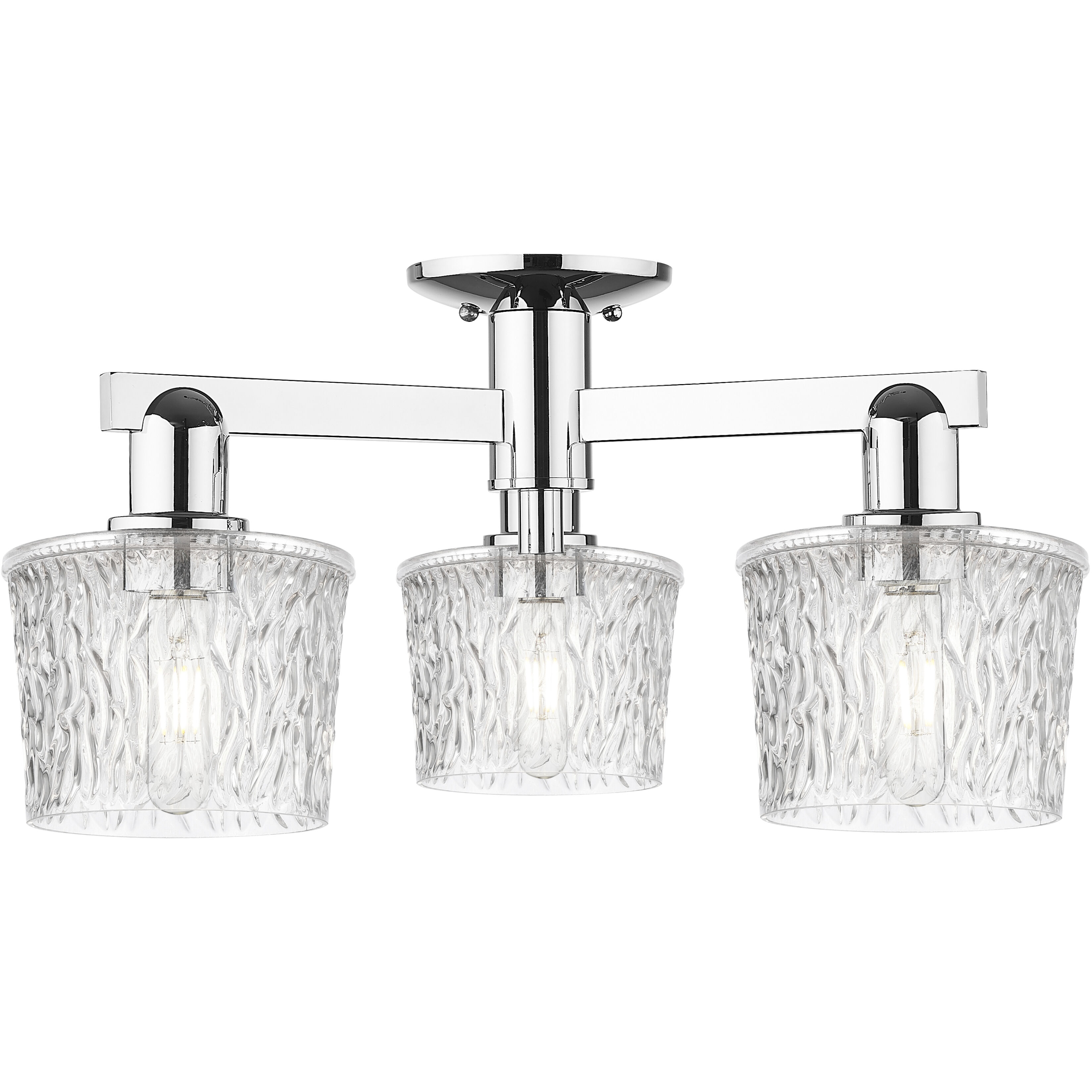 Arcadia Niagara 3 Light 24 inch Polished Chrome Semi-Flush Mount Ceiling Light