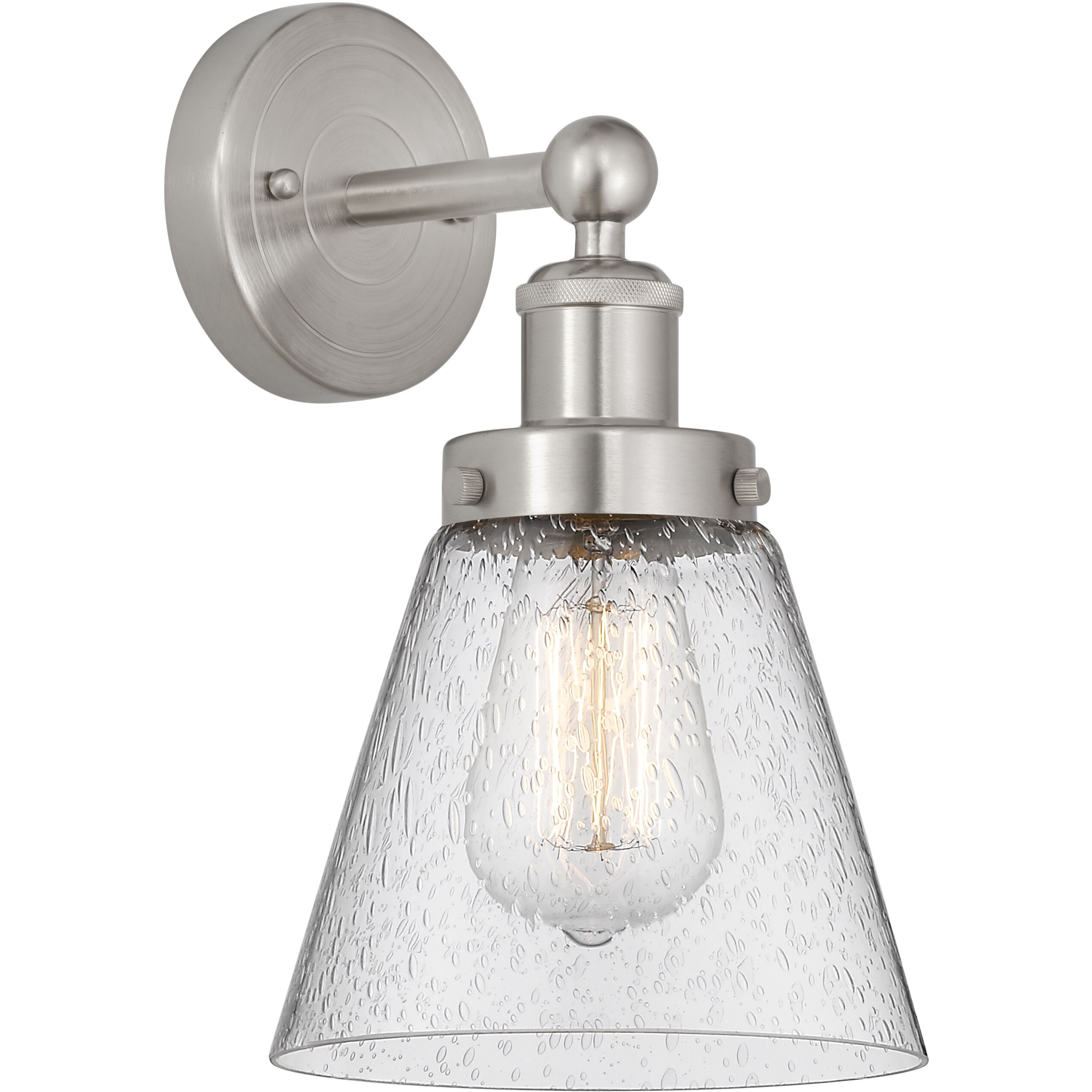 Cone 1 Light 6.5 inch Brushed Satin Nickel Sconce Wall Light