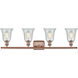 Ballston Hanover LED 36 inch Antique Copper Bath Vanity Light Wall Light in Fishnet Glass, Ballston