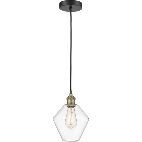 Cindyrella 1 Light 8 inch Black Antique Brass Mini Pendant Ceiling Light in Clear Glass