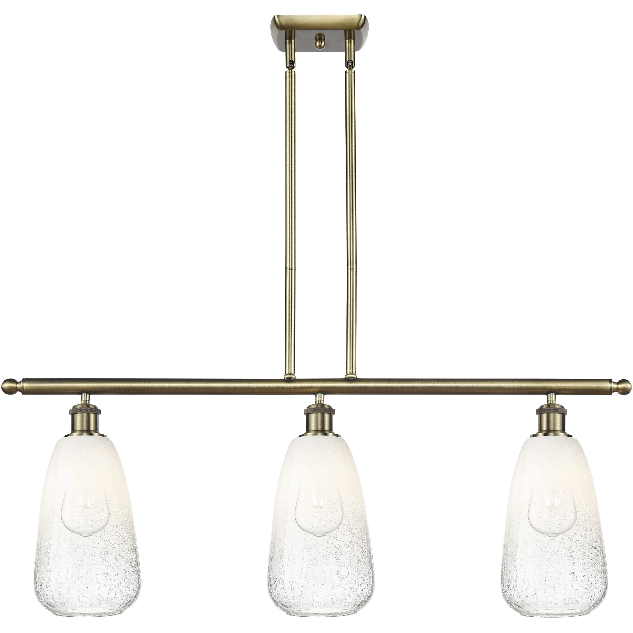 Ballston Brookhaven Almond Island Light Ceiling Light in Antique Brass, Opal Glass