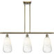 Ballston Brookhaven Almond Island Light Ceiling Light in Antique Brass, Opal Glass