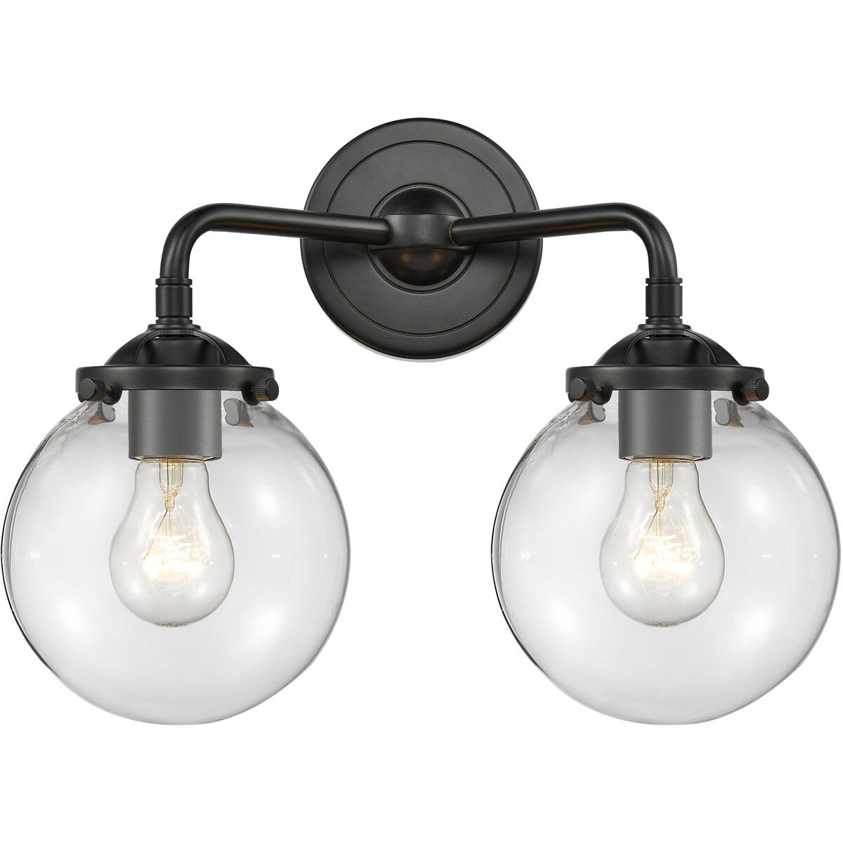 Nouveau Beacon LED 14 inch Oil Rubbed Bronze Bath Vanity Light Wall Light in Clear Glass, Nouveau