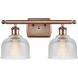 Ballston Dayton LED 16 inch Antique Copper Bath Vanity Light Wall Light in Clear Glass, Ballston