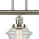 Franklin Restoration Small Oxford 3 Light 40 inch Brushed Satin Nickel Island Light Ceiling Light in Seedy Glass, Franklin Restoration