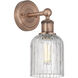 Bridal Veil Sconce Wall Light in Antique Copper, Clear