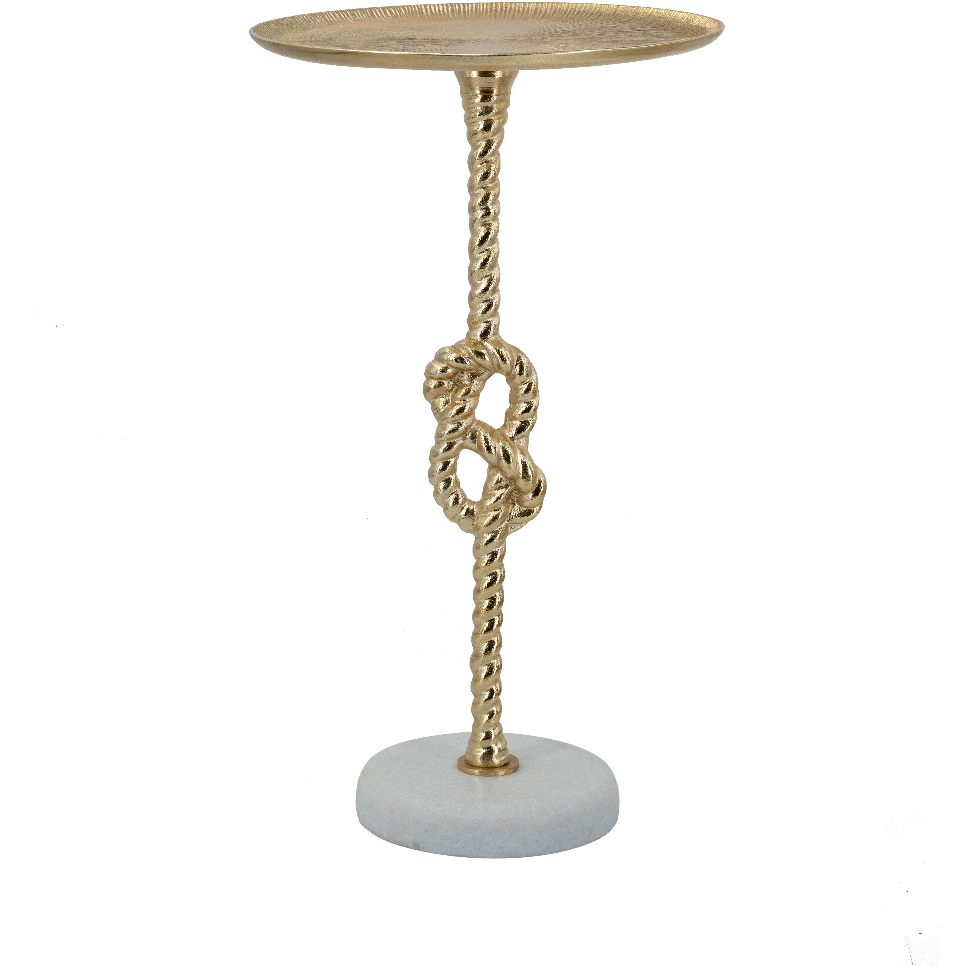 Anita 24 X 13.8 inch Gold and White Side Table