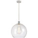 Ballston Athens LED 13.75 inch White and Polished Chrome Pendant Ceiling Light in Seedy Glass, Silver