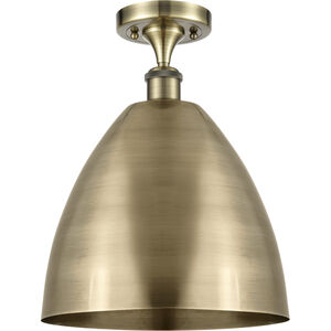 Ballston Dome LED 12 inch Antique Brass Semi-Flush Mount Ceiling Light