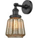 Franklin Restoration Chatham LED 6 inch Matte Black Sconce Wall Light in Mercury Glass, Franklin Restoration