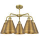 Ballston Cone 5 Light 26 inch Brushed Brass Chandelier Ceiling Light