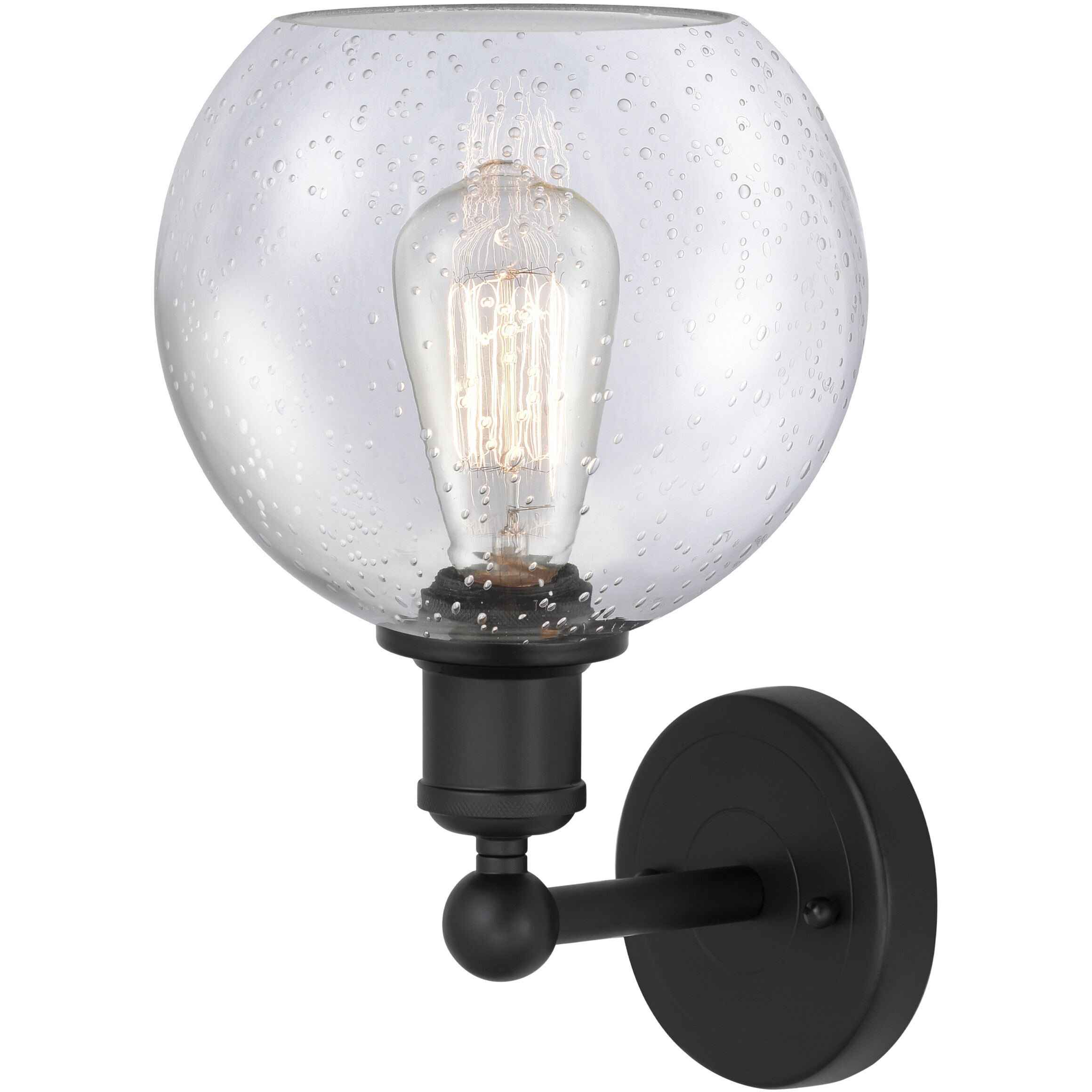 Athens Sconce Wall Light in Matte Black, Seedy