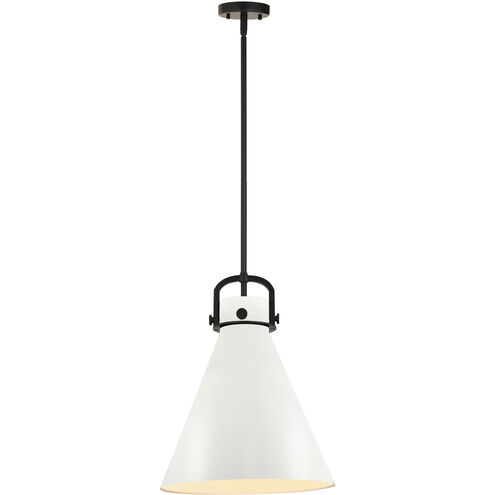 Newton Cone 1 Light 14 inch Matte Black Stem Hung Pendant Ceiling Light
