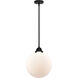 Nouveau 2 Beacon 1 Light 12 inch Matte Black Mini Pendant Ceiling Light in Incandescent, Matte White