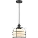 Franklin Restoration Bell Cage LED 9 inch Matte Black Mini Pendant Ceiling Light in Matte White, Franklin Restoration