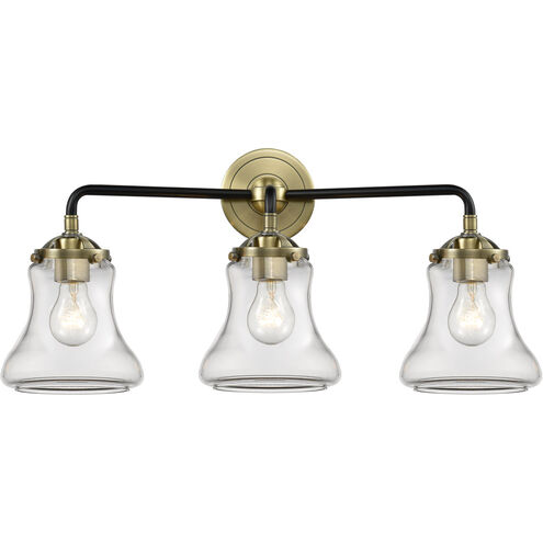 Nouveau Bellmont LED 24 inch Black Antique Brass Bath Vanity Light Wall Light in Clear Glass, Nouveau