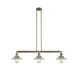 Franklin Restoration Halophane 3 Light 41 inch Antique Brass Island Light Ceiling Light in Incandescent, Clear Halophane Glass, Franklin Restoration