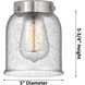 Small Bell LED 5 inch Matte Black Semi-Flush Mount Ceiling Light, Ballston