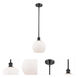 Ballston Athens 1 Light 8 inch Matte Black Pendant Ceiling Light in Matte White Glass, Ballston