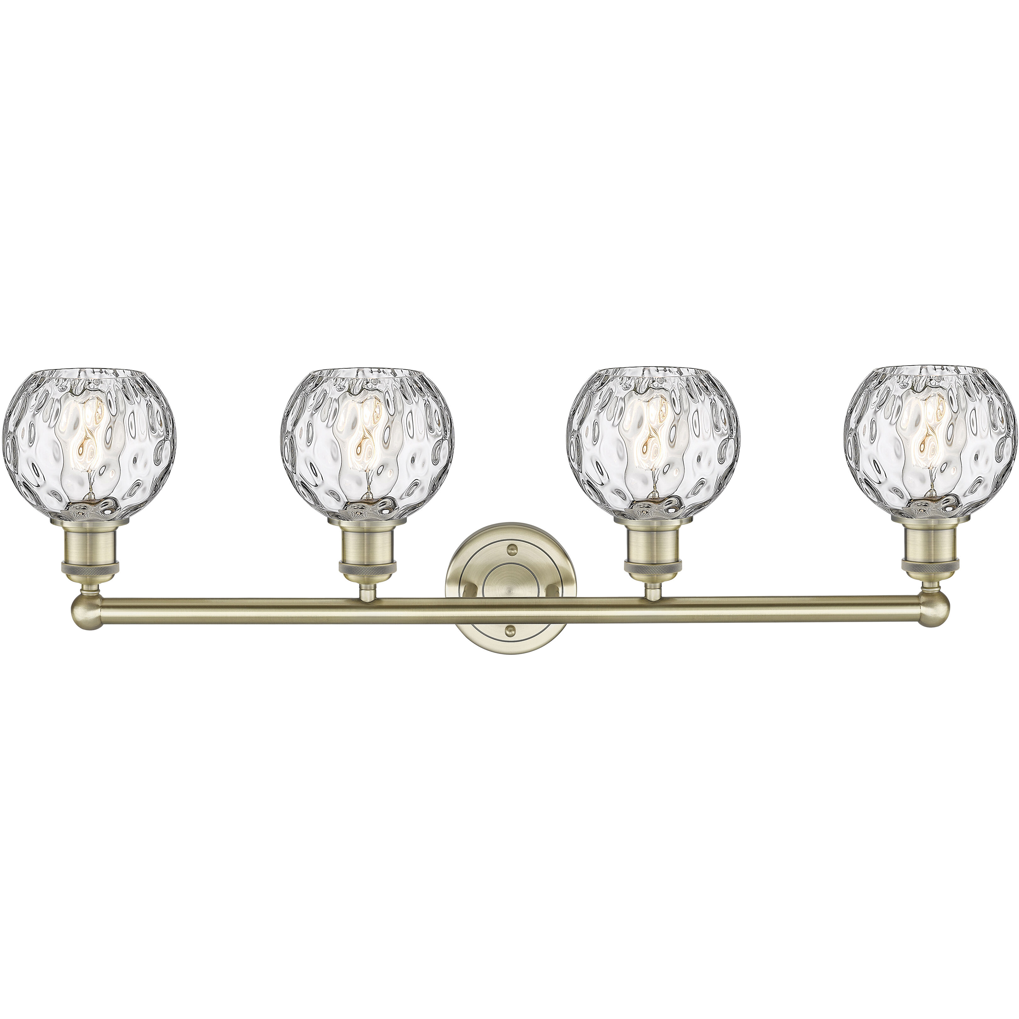Athens Water Glass 4 Light 33 inch Antique Brass Bath Vanity Light Wall Light