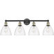 Bristol Glass 4 Light 34.5 inch Black Antique Brass Bath Vanity Light Wall Light in Clear