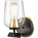 Remy LED 4.5 inch Black Satin Brass Bath Vanity Light Wall Light